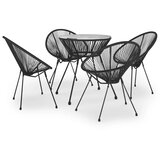  5-dijelni vanjski blagovaonski set od PVC ratana crni | Eponuda.com