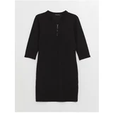 LC Waikiki Women's Crew Neck Straight Long Sleeve Dress