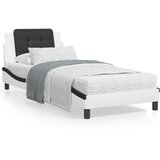 vidaXL Posteljni okvir z vzglavjem bel in črn 90x190 cm umetno usnje | Shoptok.si