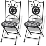  3-dijelni bistro set s keramičkim pločicama crno-bijeli | Eponuda.ba