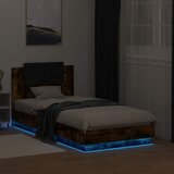  Okvir za krevet s uzglavljem i LED svjetlima boja hrasta Smeđa 75 x 190 cm | Shoptok.si