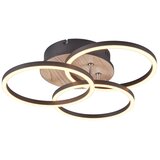  črna/rjava led stropna svetilka 43x43 cm circle – | Shoptok.si