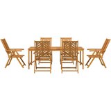  Vrtni set za objed 7 pcs Smeđa Čvrsto drvo akacije | shoptok.hr