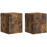 vidaXL Stenski nočni omarici 2 pcs Dimljen hrast 34,5 x 33 x 40 cm, (5000247442) | Shoptok.si