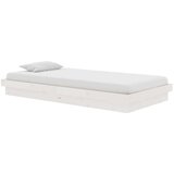  Posteljni okvir bel iz trdnega lesa 100x200 cm, (20646654) | Shoptok.si