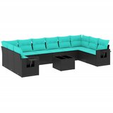  11-dijelni vrtni set s jastucima crni poliratan | shoptok.hr