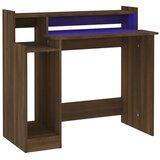  Radni stol s LED svjetlima smeđa boja hrasta 97x45x90 cm drveni | Eponuda.ba