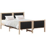  Okvir kreveta Smeđa i crna 135 x 190 cm Masivna borovina | shoptok.hr