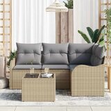  Sjedeća garnitura za vrt s jastukom 5 pcs Bež Poli ratan | shoptok.hr