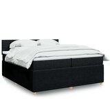 vidaXL Krevet s oprugama i madracem crni 200x200 cm od tkanine | shoptok.hr