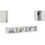  Set TV komoda Zidne 3 pcs Visoki sjaj bijela Konstruirano drvo | shoptok.hr