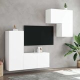  4-dijelni zidni TV elementi bijeli od konstruiranog drva | shoptok.hr