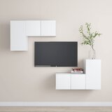 vidaXL 4-dijelni set TV ormarića bijeli od iverice Cijene