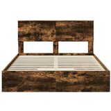  Krevet s od storage s uzglavljem Dimljeni hrast 135 x 190 cm | shoptok.hr