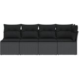  Vrtna sofa s jastucima za 4 osobe, crna, poliratan | shoptok.hr