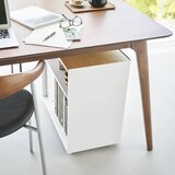 YAMAZAKI Bel kovinski regal na kole&amp;scaron;čkih 60x59x35 cm Tower &amp;ndash; Slike