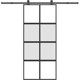  Klizna vrata s priborom 90 x 205 cm kaljeno staklo i aluminij | shoptok.hr