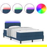 Box Spring Krevet s Madracem &amp LED Plavi 120x200 cm Tkanina | shoptok.hr
