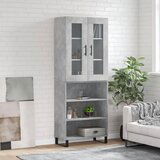 vidaXL Visoka komoda betonsko siva 69,5x34x180 cm inženirski les | Shoptok.si