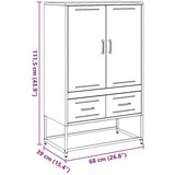 vidaXL Visoka komoda ružičasta 100,5x39x107 cm hladno valjani čelik | shoptok.hr