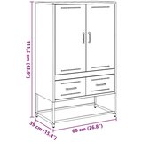 vidaXL Visoka omara roza 68x39x111,5 cm hladno valjano jeklo | Shoptok.si