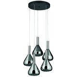 CINQUE Črna LED viseča svetilka s steklenim senčilom ø 55 cm Cipera – Cene