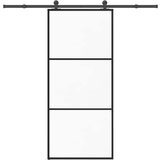 vidaXL Klizna vrata s priborom 90 x 205 cm od ESG stakla i aluminija | shoptok.hr