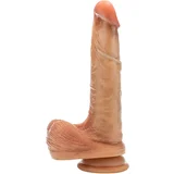 Blush Renaissance Davinci 8 Inch Sliding Foreskin Dildo with Squeezable Balls Tan