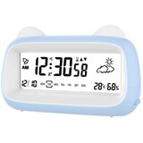 INF Polnilna mačja budilka z nočno lučjo, prikazom temperature in dremežem Blue, (5000290733) Cene