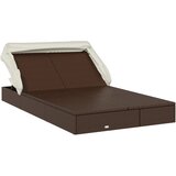 LEŽAJ za sunčanje za 2 osobe smeđi 213 x 118 x 97 cm poliratan | Eponuda.com