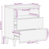  Nočna omarica večbarvno 50 x 33 x 60 cm Masiven les manga, (5000091645) | Shoptok.si