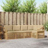  Set vanjskih sofa 5 pcs Bijela i bež 245 x 126,5 x 73 cm | Shoptok.si
