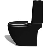  Črn keramičen kopalniški set stoječa WC školjka in bide | Shoptok.si