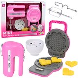 KITCHEN Set Waffle Maker Mixer Interchangeable Tips Lights Sounds Pink Cijene