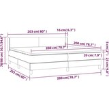  S oprugama i madracem crni 200x200 cm od tkanine | shoptok.hr