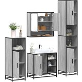 vidaXL 4-dijelni set kupaonskog namještaja siva boja hrasta drveni | shoptok.hr