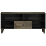 TV ormarić crni 100 x 33 x 46 cm od masivnog drva manga | shoptok.hr