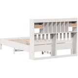 vidaXL Knjižna postelja brez vzmetnice bela 150x200 cm trdna borovina | Shoptok.si