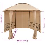  Vrtni šator/paviljon sa zavjesama šesterokutni 360 x 265 cm | shoptok.hr