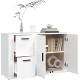 vidaXL Komoda bela 100x33x59,5 cm inženirski les | Shoptok.si