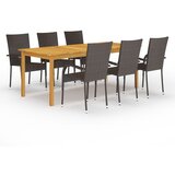 vidaXL 7-dijelni vrtni blagovaonski set smeđi Cijene