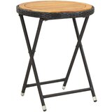 vidaXL Čajna mizica črna 60 cm poli ratan in trden akacijev les, (20580772) | Shoptok.si