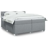 vidaXL Krevet s oprugama i madracem svjetlosivi 200 x 200cm od tkanine | shoptok.hr