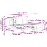  Sekcionalna sofa Vosak Smeđa 183 x 61 x 62 cm Masivna borovina | shoptok.hr