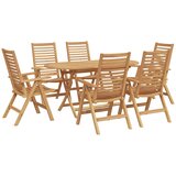  Vrtni set za objed 7 kom. Smeđa Čvrsto teak drvo | shoptok.hr