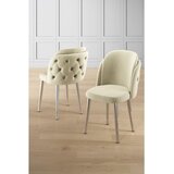 Hanah home set trpezarijskih stolica Axle 8 kom, krem tkanina Babyface, hromirane metalne noge | Eponuda.com