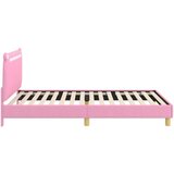  Otroški posteljni okvir z vznožjem Roza 90 x 200 cm blago, (5000104753) | Shoptok.si