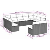  11-dijelni set vrtnih sofa poliratan s jastucima svijetlosivi | shoptok.hr
