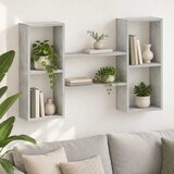  Zidna polica Betonska siva 102 x 17 x 59 cm Prerađeno drvo | shoptok.hr