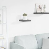  Plutajuća zidna polica visoki sjaj siva 23 x 23,5 x 3,8 cm MDF | shoptok.hr